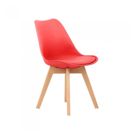 Cadeira Saarinen Wood / Leda Assento Estofado